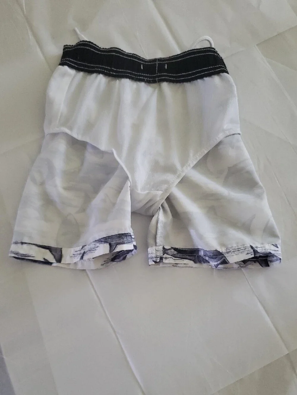Old Navy White and Gray Shark Print Swim Trunks Boy's 2T
